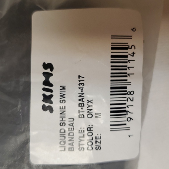 SKIMS Knotted  Bandeau Bikini Top in Onyx Size M - Picture 5 of 6